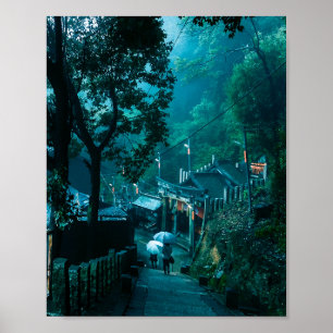 Póster Bosque de camisas de Kioto Inari