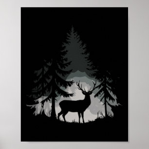Póster Bosque de ciervos salvajes vida silvestre naturale