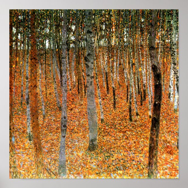 Póster Bosque de hayas por Gustav Klimt Bella Artes Poste (Frente)