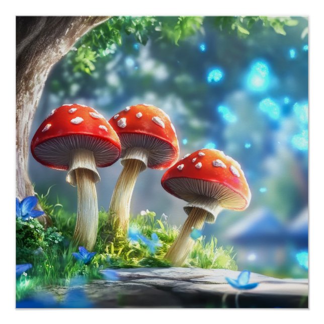 Póster Bosque de hongos (Anverso)