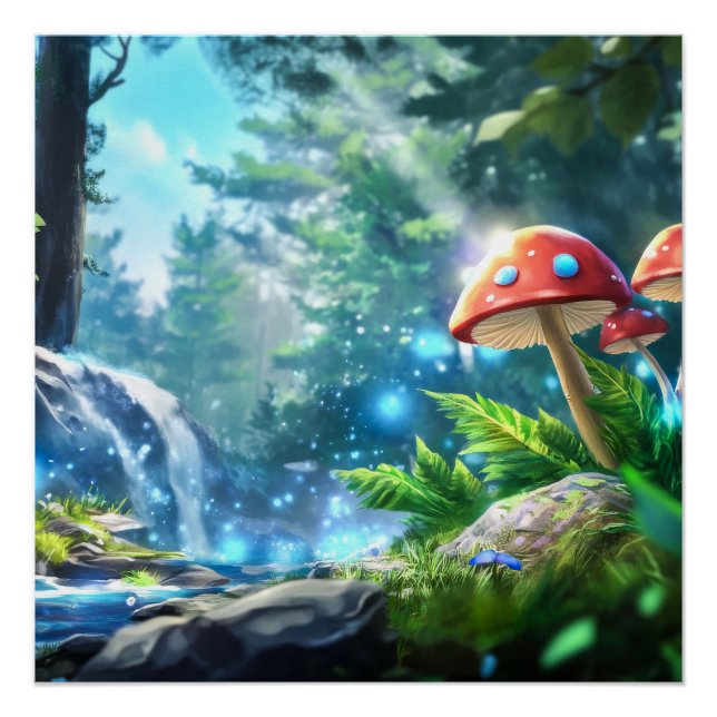 Póster Bosque de hongos (Anverso)