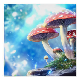 Póster Bosque de hongos