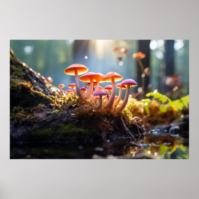 Póster Bosque de hongos Naturaleza Serene Tranquilo (Frente)