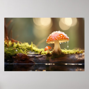 Póster Bosque de hongos Naturaleza Serene Tranquilo
