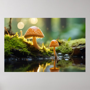 Póster Bosque de hongos Naturaleza Serene Tranquilo