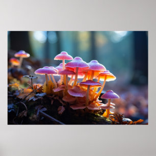 Póster Bosque de hongos Naturaleza Serene Tranquilo