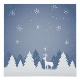 Póster Bosque de invierno