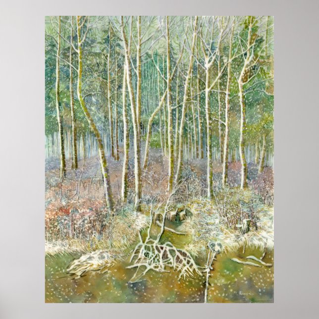 Póster bosque de invierno (Frente)