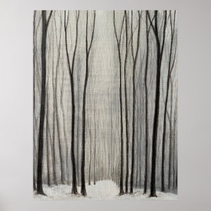 Póster Bosque de invierno
