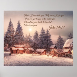 Póster Bosque de invierno - Verso de la Biblia John 14:27