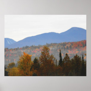 Póster Bosque de las montañas del otoño del Adirondacks