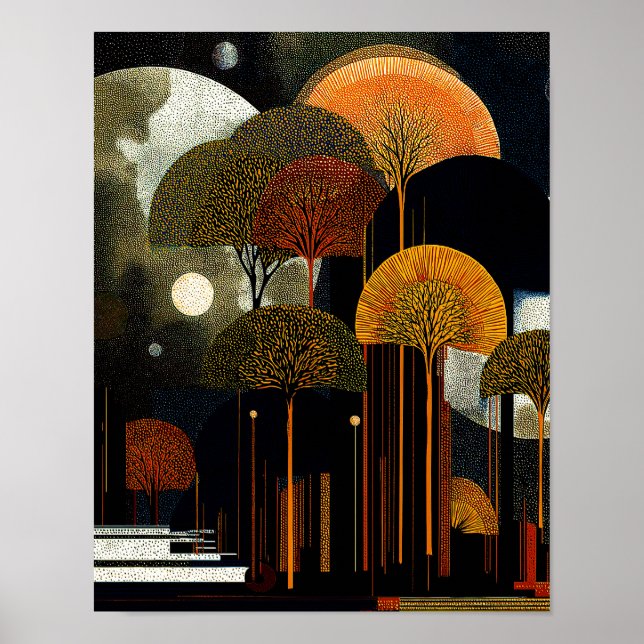 Póster Bosque de Medianoche #8 - Descarga Digital 4x5 (Frente)