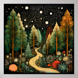 Póster Bosque de Navidades decorativos