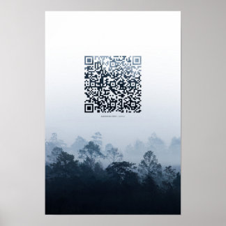 Póster Bosque de niebla - Poster de código QR motivaciona