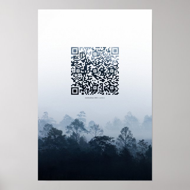 Póster Bosque de niebla - Poster de código QR motivaciona (Frente)