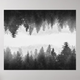 Póster Bosque de nitrógeno negro y blanco