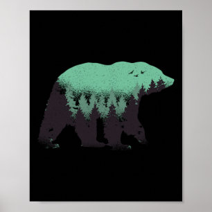 Póster Bosque de Osos Naturaleza Oso Pardo Senderismo Caz