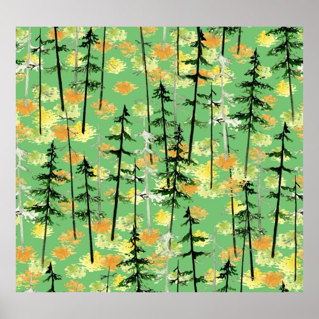Póster Bosque de Otoño: Belleza Natural sin Marea (Frente)