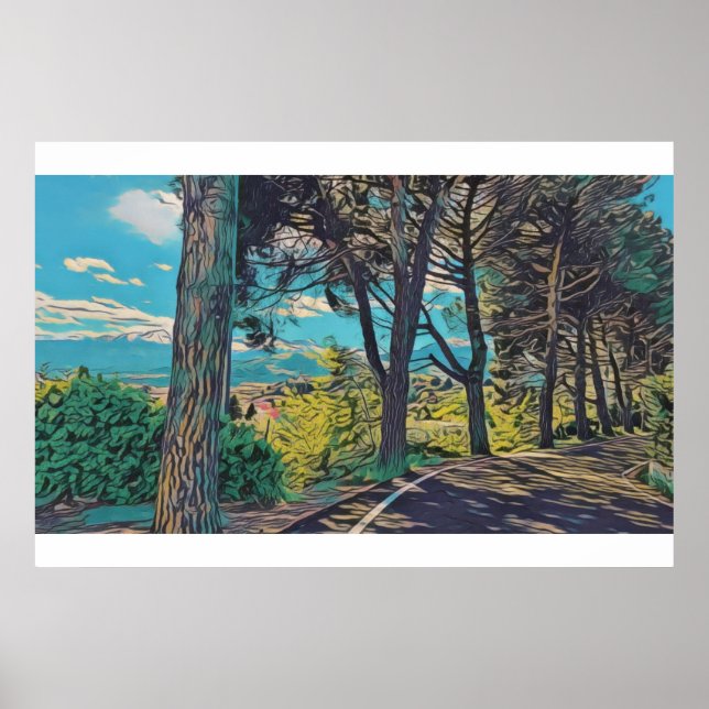 Póster Bosque de otoño vibrante - Poster (Frente)