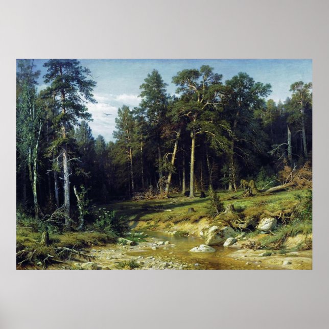 Póster Bosque de pinos en la provincia de Viatka (Frente)