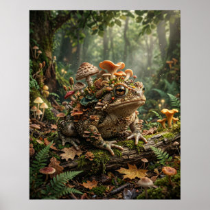 Póster Bosque de Sapo de Hongo Resplandor