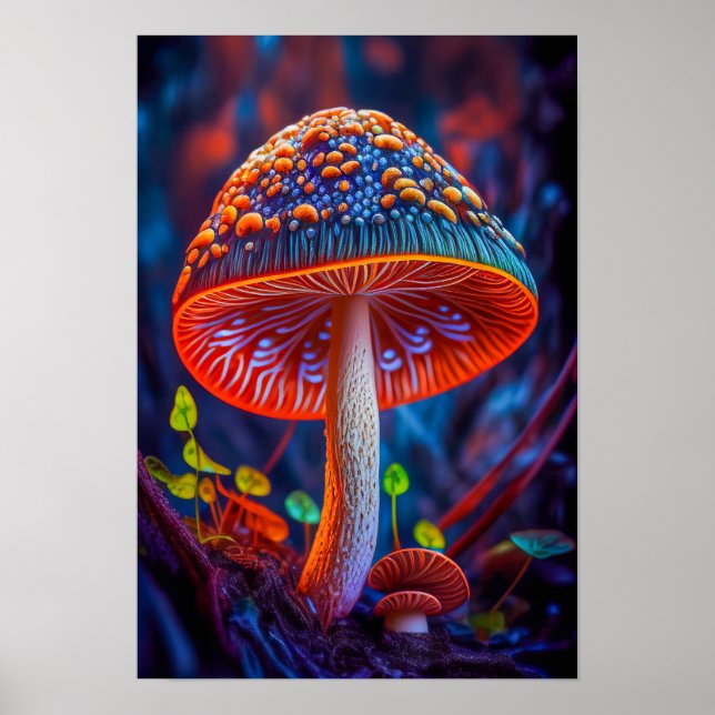 Póster Bosque de setas Tranquilo Naturaleza Tranquila Zen (Frente)