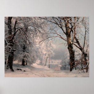 Póster Bosque en invierno
