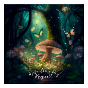 Póster Bosque encantado - Hacer que todos los días sean m