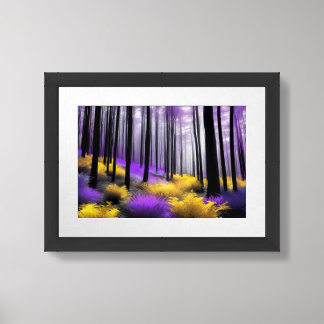 Póster Bosque encantado morado y amarillo de otro mundo