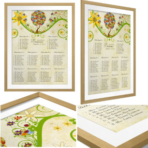 Póster Bosque Encantado Parche Floral Cuento de Hadas Árb