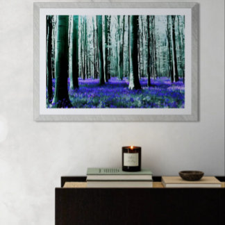 Póster Bosque Encantador de Campanillas Azules