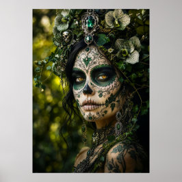 Póster Bosque Esmeralda Calavera – Botánica Verde