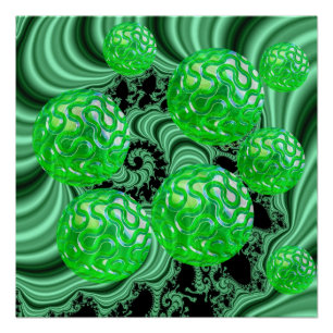 Póster Bosque esmeralda del mar, océano verde abstracto