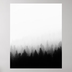 Póster Bosque espumoso en niebla