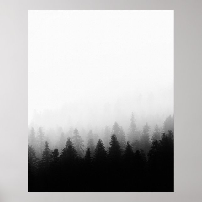 Póster Bosque espumoso en niebla (Frente)