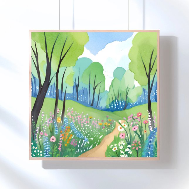Póster Bosque Floral | Flores Silvestres Acuarela Natural (Subido por el creador)