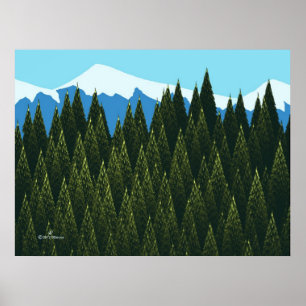 Póster Bosque fractal