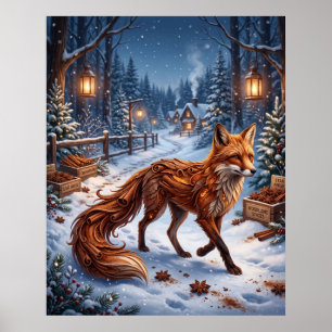 Póster Bosque Invernal del Zorro de Canela