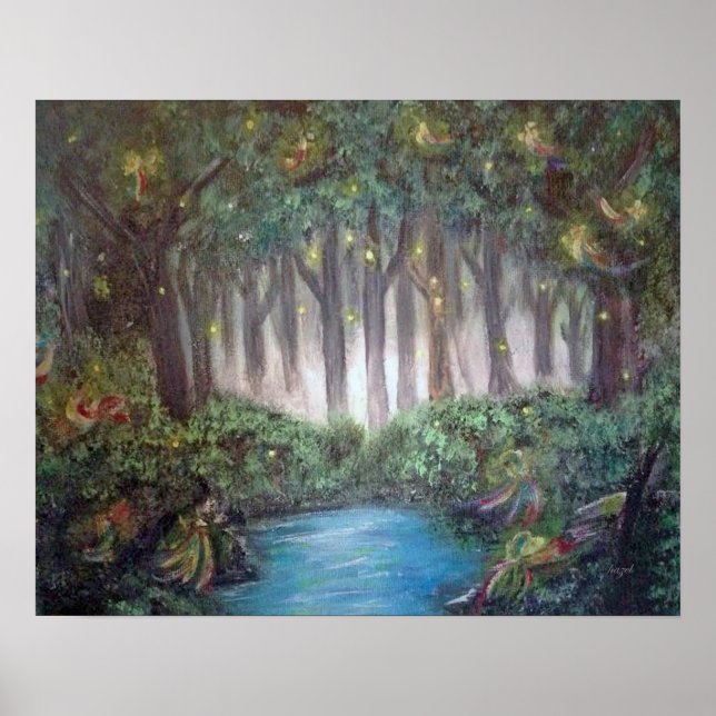 Póster Bosque Mágico, De Pintura Original, (Frente)