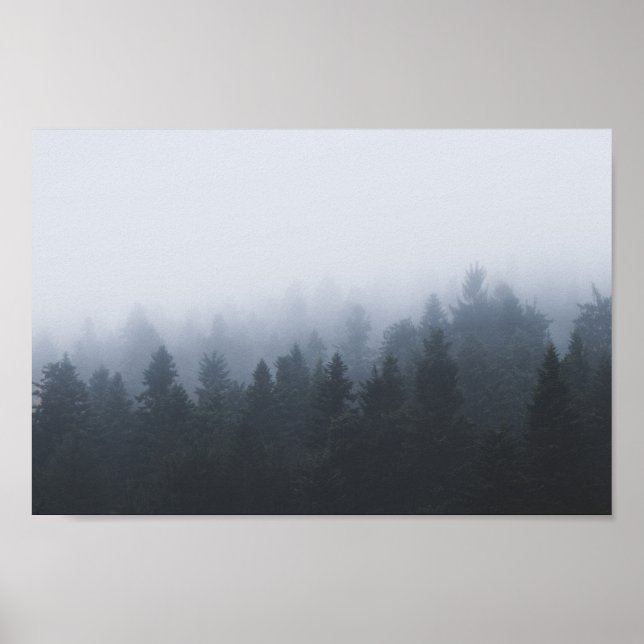 Póster Bosque misterioso en la niebla (Frente)