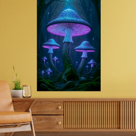Póster Bosque Místico Etéreo Naturaleza Bioluminiscente