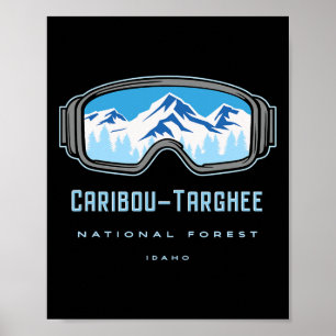 Póster Bosque Nacional Caribou-Targhee Idaho Nieve Esquí