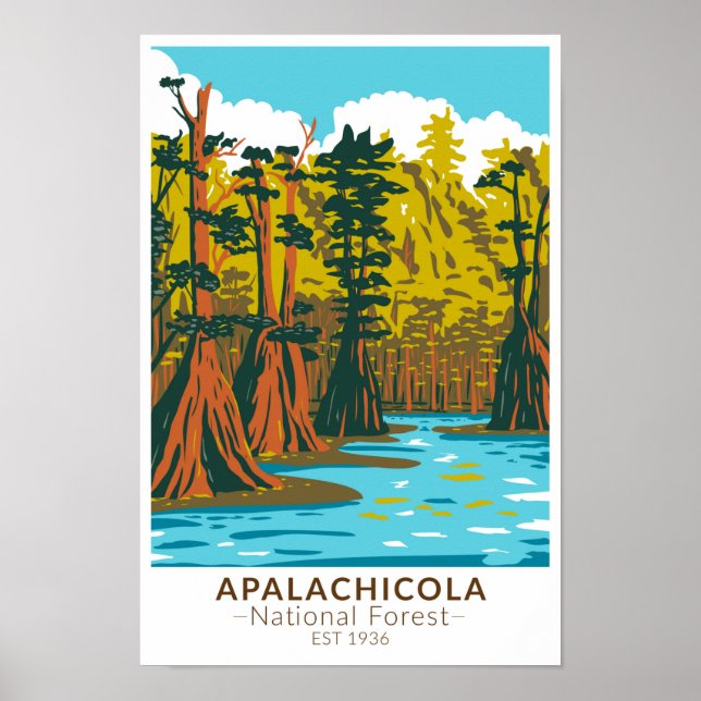 Póster Bosque nacional de Apalachicola (Frente)