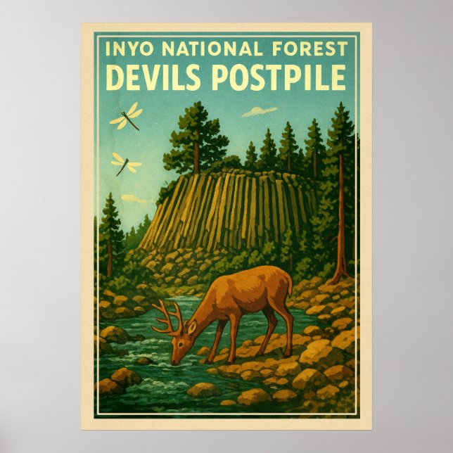 Póster Bosque Nacional Inyo - Devils Postpile V01 (Frente)