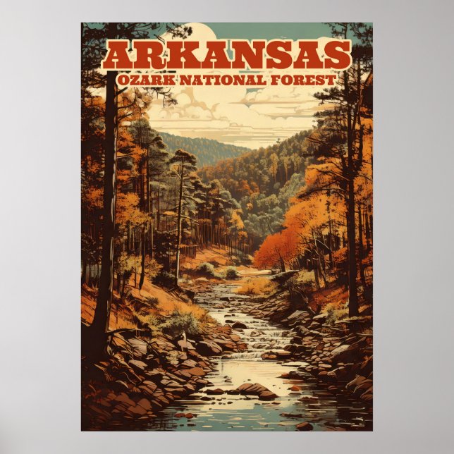 Póster Bosque Nacional Ozark en Arkansas V01 (Frente)