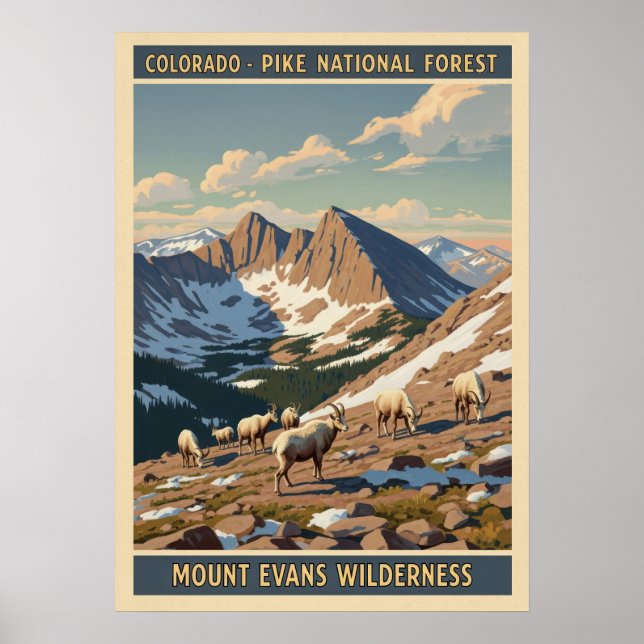 Póster Bosque Nacional Pike - Selva del Monte Evans V01 (Frente)