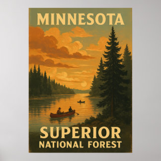 Póster Bosque Nacional Superior de Minnesota V02