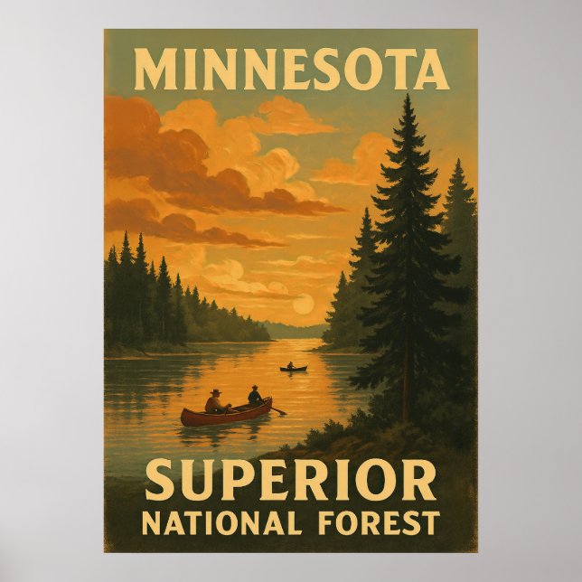 Póster Bosque Nacional Superior de Minnesota V02 (Frente)