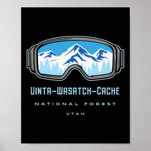 Póster Bosque Nacional Uinta-wasatch-cache Utah Nieve Esq