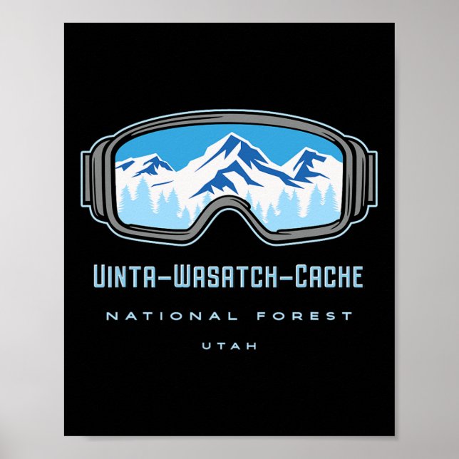 Póster Bosque Nacional Uinta-wasatch-cache Utah Nieve Esq (Frente)